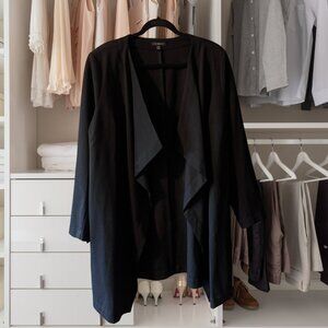 Lane Bryant Draped Black Jacket High-Low Open Front Jacket  18/20